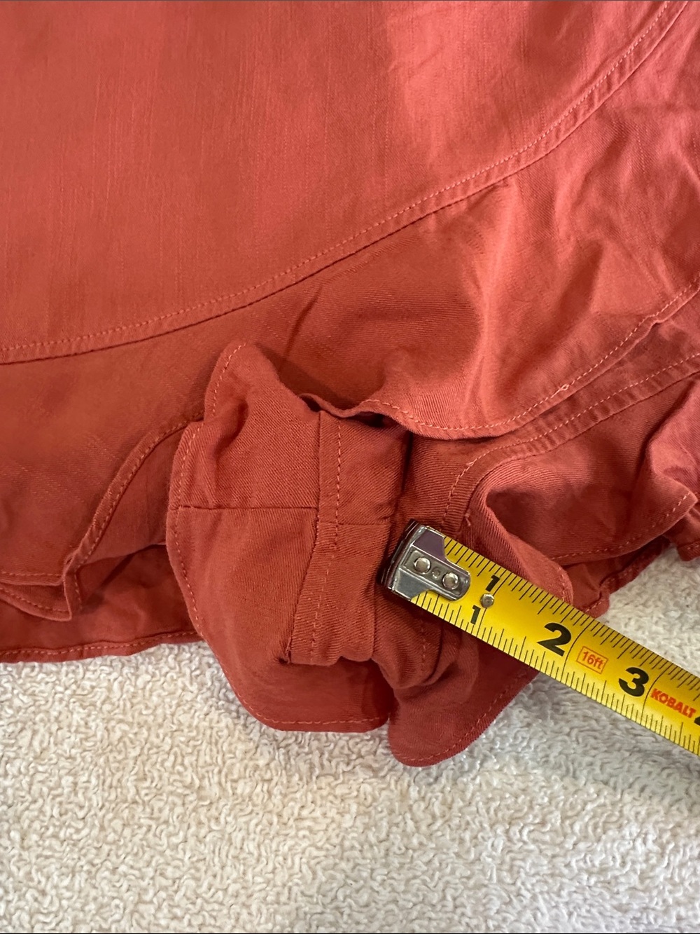 Women’s Rust Ruffle Hem Shorts size small - Picture 14 of 14